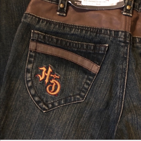 Harley-Davidson Denim - Harley-Davidson Leather Trim Jeans Inseam 33 Long